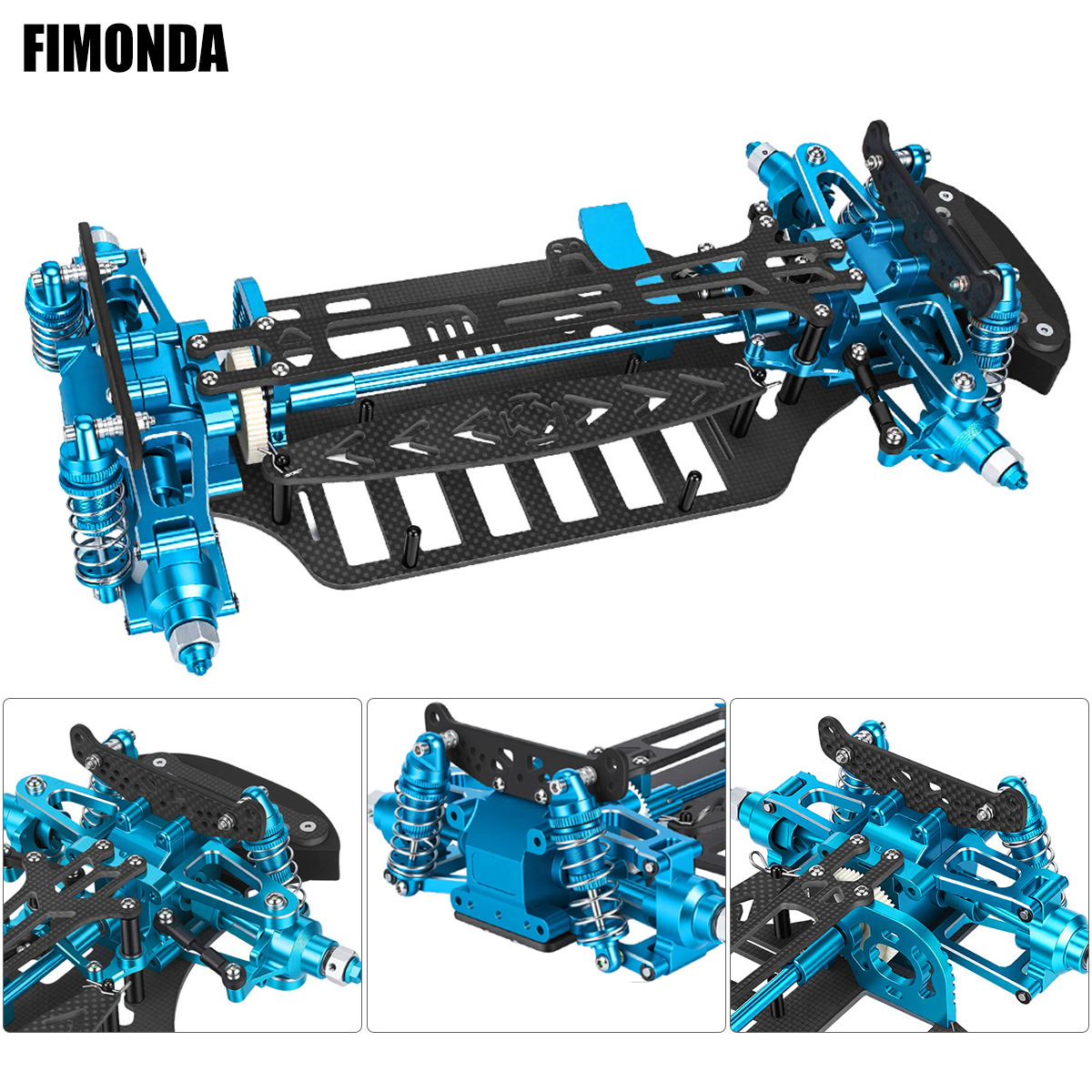 Shock Absorber Rc - طقم هيكل من الألومنيوم وألياف الكربون