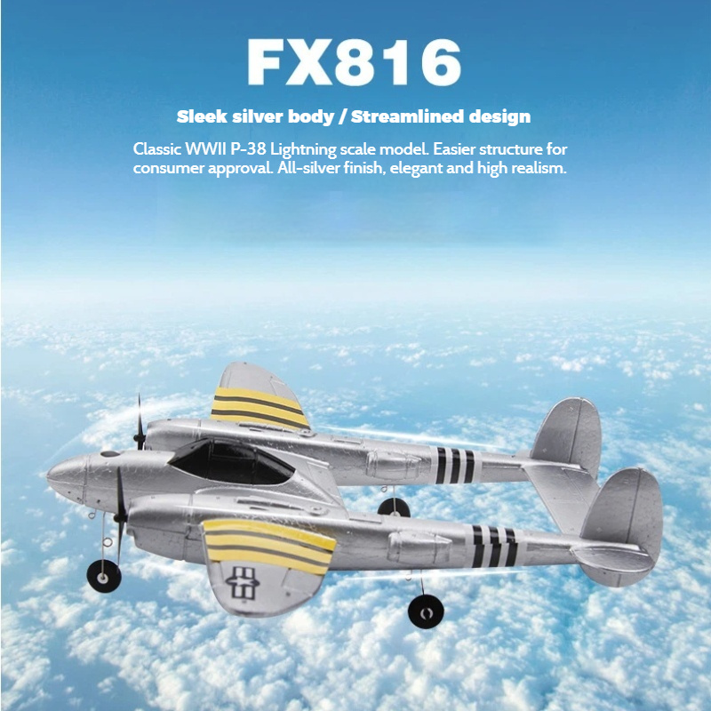 FX816 RC طائرة P38 مقاتلة ثابت - مراجعة Rc Glider Foam Wing وسعره